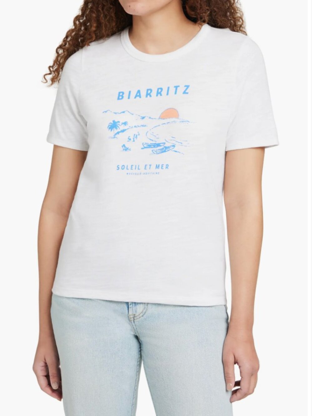 Faherty Sunwashed Organic Cotton Biarritz Graphic Tee – M- MSRP $68